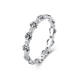 925 Sterling Silver Ring with Pavé Setting CZ - Size 6.0 - Oxidized Silver