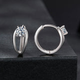 925 Sterling Silver 0.40 Carat Moissanite Earrings for Women