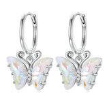 925 Sterling Silver Earrings with Resin, 23x13mm, Plated Platinum for Women