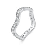 925 Sterling Silver White Gold Plated Moissanite Size 6 Ring for Women