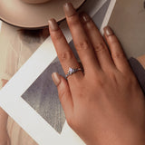 925 Sterling Silver 1.9mm Pavé Setting White Gold Plated Ring