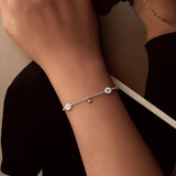 925 Sterling Silver & Plated White Gold CZ Bracelet