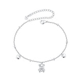 925 Sterling Silver Bracelet with Pavé Setting CZ, 150+60mm Length for Women