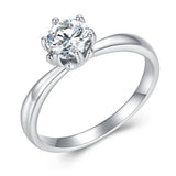 925 Sterling Silver Plated Moissanite Ring Size 6