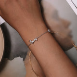 925 Sterling Silver Plated Platinum 150mm+60mm Bracelet for Women