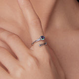 925 Sterling Silver Ring with Heart Design, 0.55cm Heart Size, Women’s Jewelry