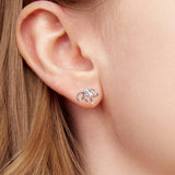 925 Sterling Silver Earrings with Pavé Setting & Oxidized Finish