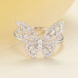 925 Sterling Silver White Gold Plated 1.9mm CZ Pavé Setting Ring Size 7 for Women