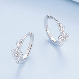 925 Sterling Silver Earrings with Zircon and Platinum Plating