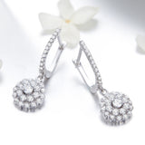 925 Sterling Silver Plated Platinum Pavé Setting CZ Earrings