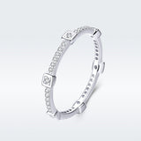 925 Sterling Silver Ring with Pavé Setting CZ - Size 6.0