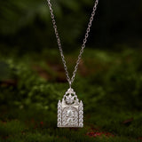 925 Sterling Silver White Gold Plated Moissanite CZ Pavé 40+5cm Necklace for Women