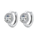 925 Sterling Silver White Gold Plated CZ Earrings for Women