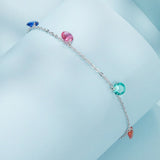 925 Sterling Silver White Gold Plated 16+5cm Pavé Setting CZ Bracelet