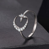 925 Sterling Silver Moissanite 0.25cm White Gold Plated Ring - Size E for Women
