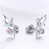 925 Sterling Silver Earrings with Pavé Setting CZ, 1.6*0.7 cm for Women