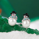 925 Sterling Silver White Gold Plated Quality Shell Pearl Earrings