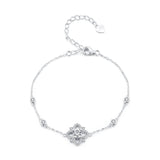 S925 Sterling Silver 0.5 Carat Moissanite Bracelet 16cm+5cm for Women