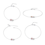 S925 Sterling Silver Adjustable Flower Bracelet for Women