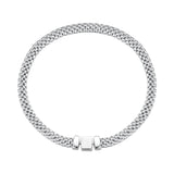925 Sterling Silver Plated Platinum 17.0 Size Bracelet for Women