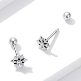 925 Sterling Silver Earrings with Pavé Setting and Oxidized Finish