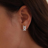 925 Sterling Silver Enamel Earrings 12x9mm
