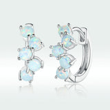 925 Sterling Silver Earrings with Translucent Opal