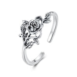 925 Sterling Silver Oxidized Adjustable Ring for Women