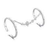 925 Sterling Silver Plated CZ Ring 30mm Chain Length, 1.7mm Width for Women