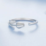 925 Sterling Silver Plated White Gold 0.18cm Rings for Women