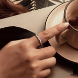 925 Sterling Silver Ring with Nano Opal Stone, Size 6, for Women