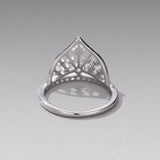 925 Sterling Silver White Gold Plated Ring with Pavé Setting CZ Size 6 for Women