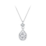 925 Sterling Silver White Gold Plated 40+5cm Necklace with Pavé Setting CZ for Women