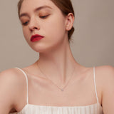 925 Sterling Silver Adjustable Necklace with CZ Pendants for Women