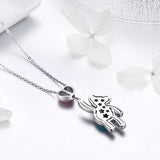925 Sterling Silver Necklace 38-45cm with 3.1*1.3cm Pendant for Women