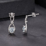 925 Sterling Silver 0.5 Carat Moissanite Earrings for Women