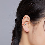 925 Sterling Silver Earrings with Pavé Set CZ, 1.6cm Length, 1.2cm Thickness, Women