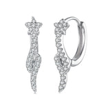 925 Sterling Silver Plated White Gold Earrings with CZ for Women
