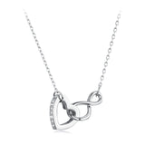 925 Sterling Silver Necklace with Pavé Setting CZ, 40+5cm, Plated White Gold, Women