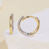925 Sterling Silver Earrings for Women - 1.3x0.2cm, Plated White Gold