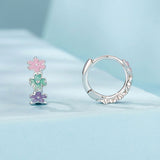 925 Sterling Silver Enamel White Gold Plated Earrings for Women