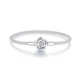 925 Sterling Silver Bracelet with Oxidized Finish and CZ 17.0 cm