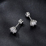 925 Sterling Silver 0.5 Carat Moissanite Earrings for Women