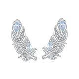 925 Sterling Silver Earrings with Pavé Setting CZ and White Gold Plating