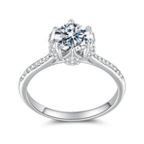 925 Sterling Silver Moissanite Ring 1ct Size 6 White Gold Plated for Women