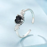 925 Sterling Silver Oxidized Pendant CZ Ring