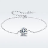 925 Sterling Silver & Platinum Plated CZ Bracelet for Women