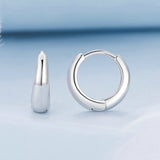 925 Sterling Silver 12*3mm Platinum Plated Earrings