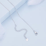925 Sterling Silver Butterfly Necklace with Pavé Setting CZ, 40cm Length for Women