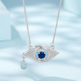 925 Sterling Silver Pavé CZ Pendant Necklace for Women - 40+5cm Length, 2x1cm Pendant